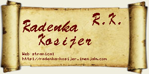 Radenka Kosijer vizit kartica